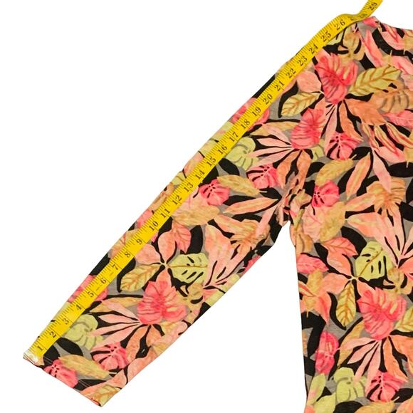 CHICO'S Size 3, US XL 100% Linen Tropical Print Top Pullover Resortwear Vacation - Picture 7 of 8